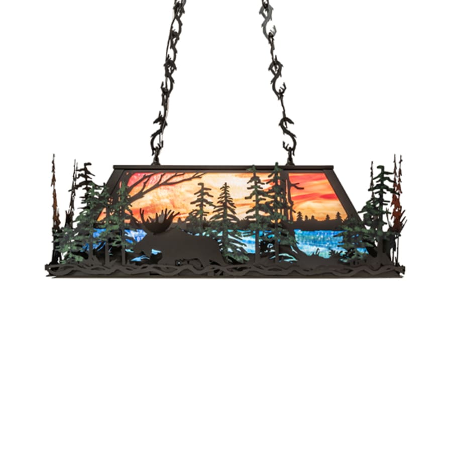 Meyda Tiffany 6 Light 36" Wide Abstract Linear Pendant
