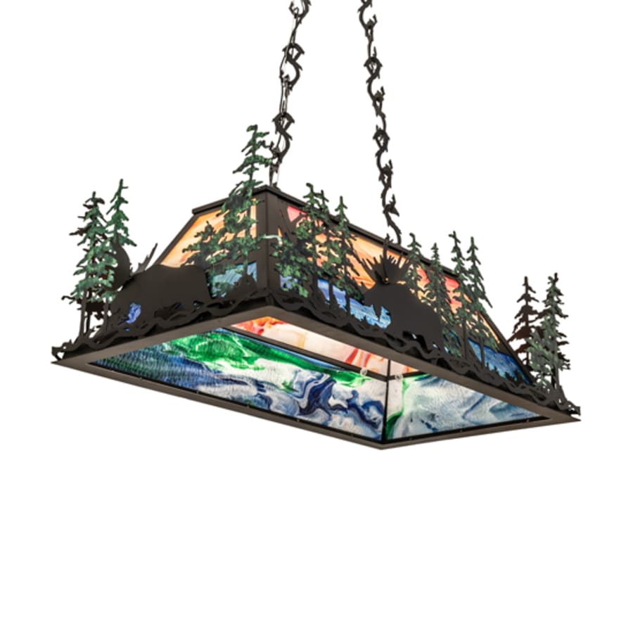 Meyda Tiffany 6 Light 36" Wide Abstract Linear Pendant