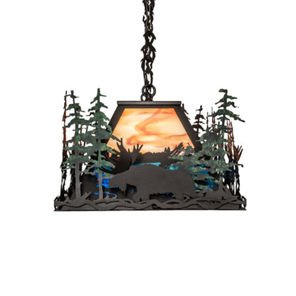 Meyda Tiffany 6 Light 36" Wide Abstract Linear Pendant