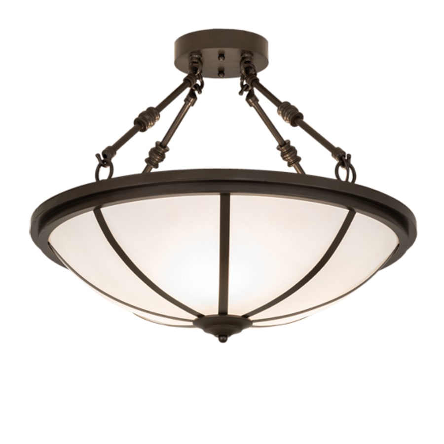 Meyda Tiffany Commerce 3 Light 20" Wide Semi-Flush Bowl Ceiling Fixture