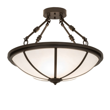 Meyda Tiffany Commerce 3 Light 20" Wide Semi-Flush Bowl Ceiling Fixture