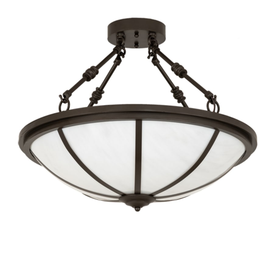 Meyda Tiffany Commerce 3 Light 20" Wide Semi-Flush Bowl Ceiling Fixture