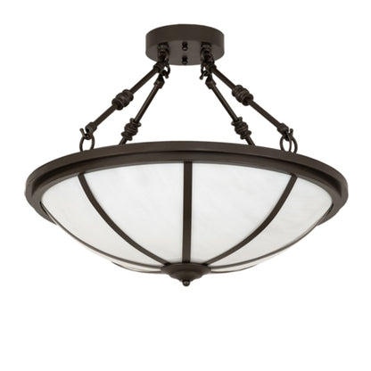 Meyda Tiffany Commerce 3 Light 20" Wide Semi-Flush Bowl Ceiling Fixture