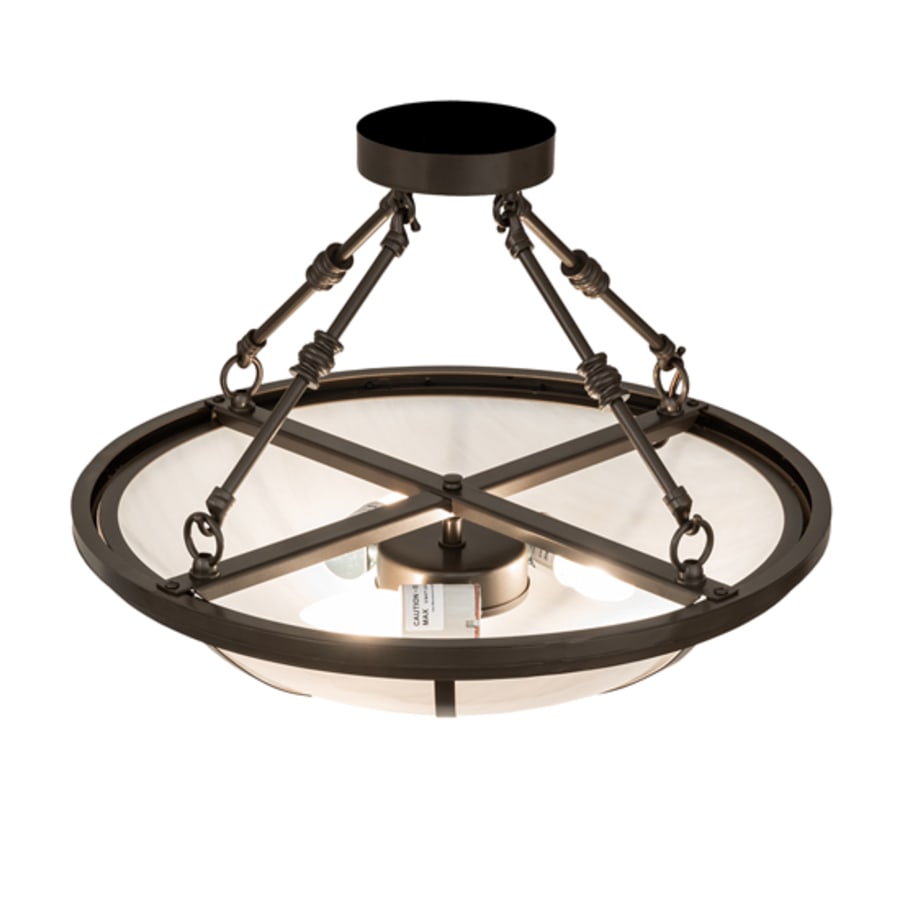 Meyda Tiffany Commerce 3 Light 20" Wide Semi-Flush Bowl Ceiling Fixture