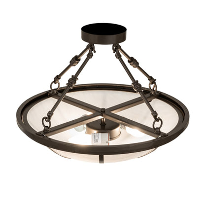 Meyda Tiffany Commerce 3 Light 20" Wide Semi-Flush Bowl Ceiling Fixture