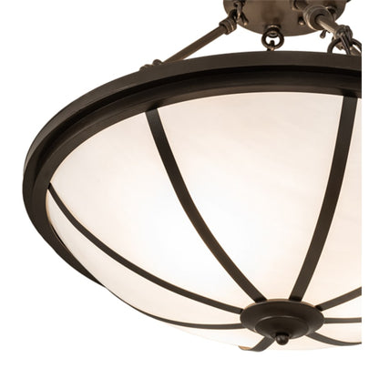 Meyda Tiffany Commerce 3 Light 20" Wide Semi-Flush Bowl Ceiling Fixture