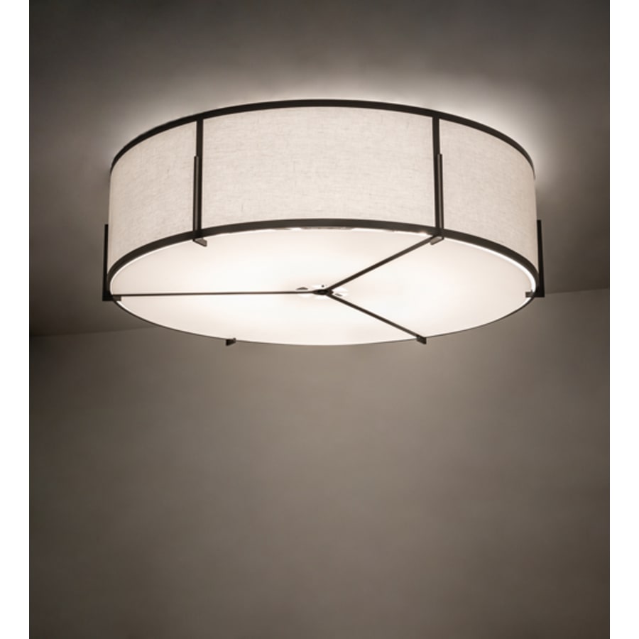 Meyda Tiffany Cilindro Structure 12 Light 60" Wide Semi-Flush Drum Ceiling Fixture