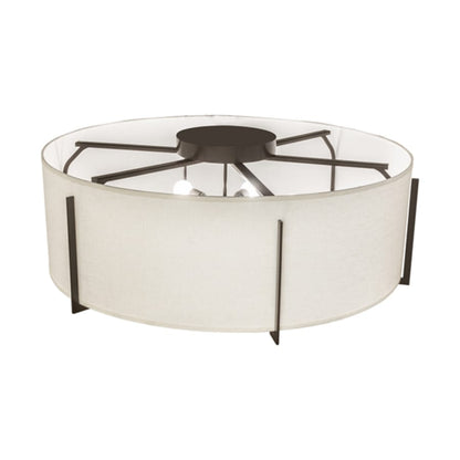 Meyda Tiffany Cilindro Structure 6 Light 42" Wide Semi-Flush Drum Ceiling Fixture