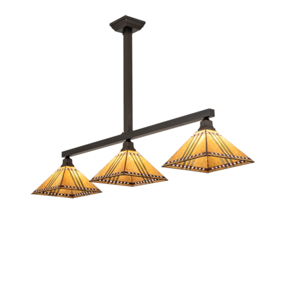Meyda Tiffany 3 Light 62" Wide Linear Pendant