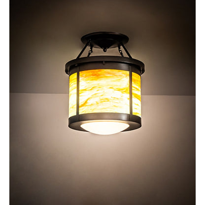 Meyda Tiffany Arts and Crafts 4 Light 20" Wide Semi-Flush Ceiling Fixture