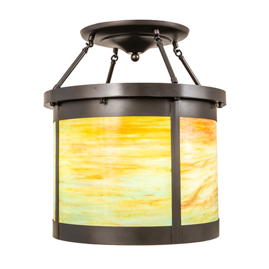 Meyda Tiffany Arts and Crafts 4 Light 20" Wide Semi-Flush Ceiling Fixture