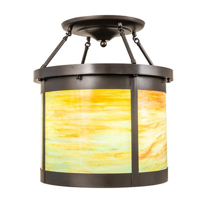 Meyda Tiffany Arts and Crafts 4 Light 20" Wide Semi-Flush Ceiling Fixture