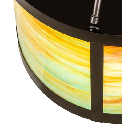 Meyda Tiffany Arts and Crafts 4 Light 20" Wide Semi-Flush Ceiling Fixture