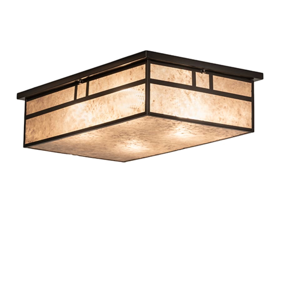 Meyda Tiffany Hyde Park Double Bar Mission 4 Light 36" Wide Flush Mount Ceiling Fixture