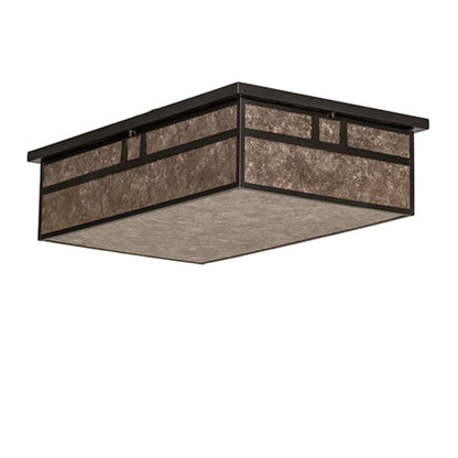 Meyda Tiffany Hyde Park Double Bar Mission 4 Light 36" Wide Flush Mount Ceiling Fixture