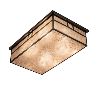 Meyda Tiffany Hyde Park Double Bar Mission 4 Light 36" Wide Flush Mount Ceiling Fixture