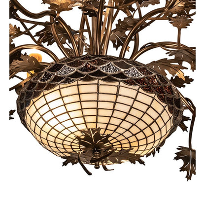 Meyda Tiffany Long Greenbriar Oak 10 Light 24" Wide Taper Candle Style Chandelier