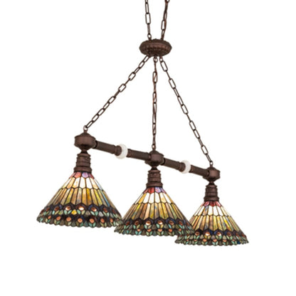Meyda Tiffany 3 Light 45" Wide Linear Pendant