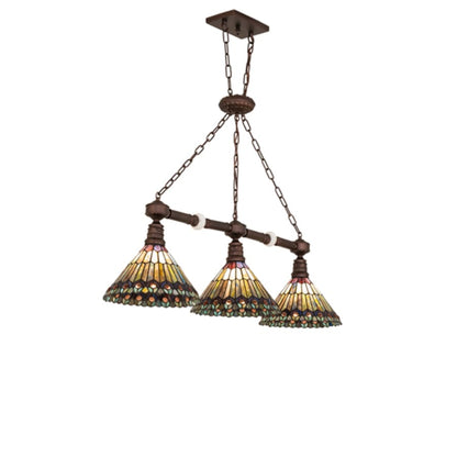 Meyda Tiffany 3 Light 45" Wide Linear Pendant