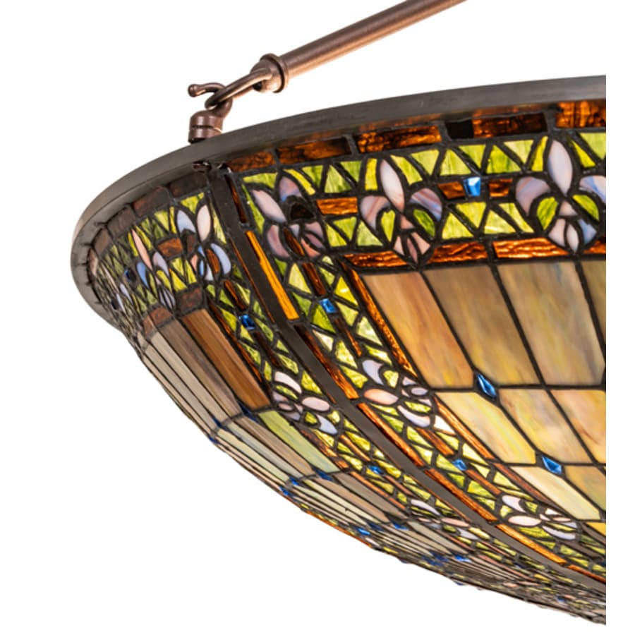 Meyda Tiffany Fleur-de-lis 8 Light 40" Wide Semi-Flush Bowl Ceiling Fixture - Mahogany Bronze Finish