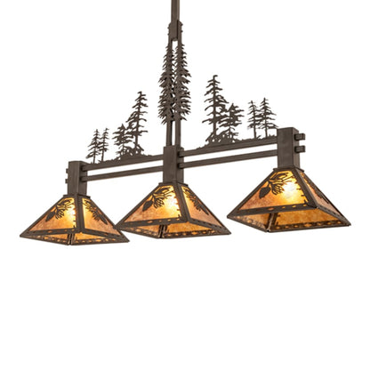 Meyda Tiffany 3 Light 45" Wide Linear Pendant