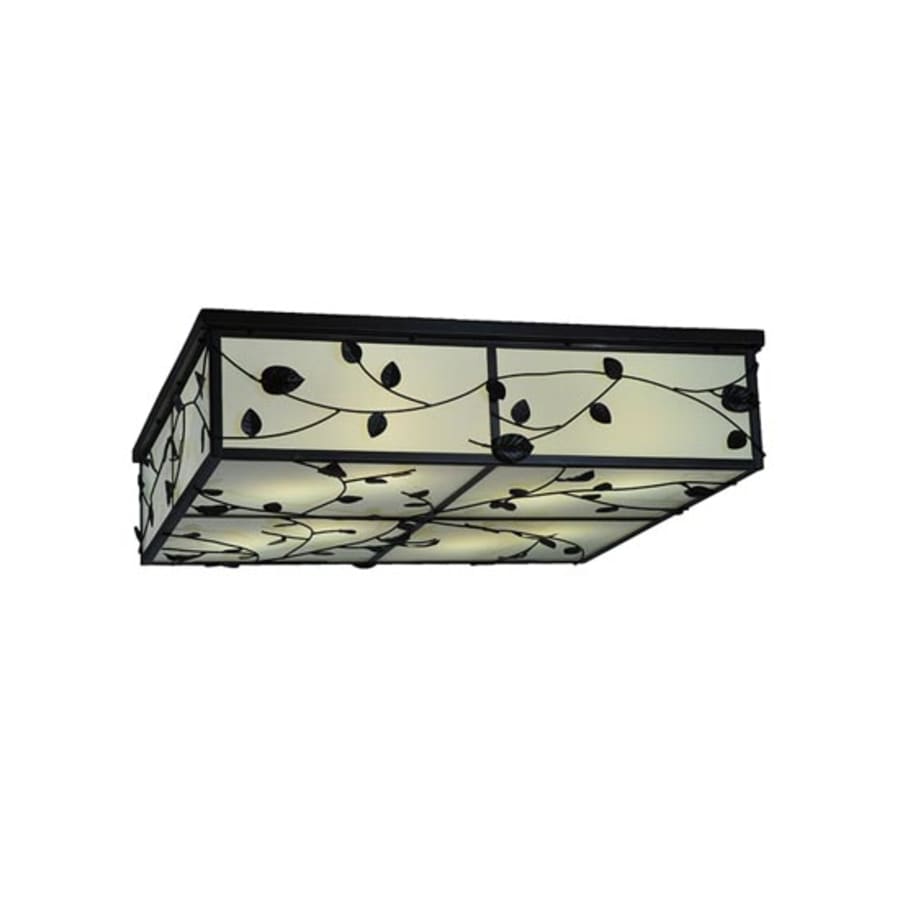 Meyda Tiffany Ivy 8 Light 51" Wide Flush Mount Square Ceiling Fixture - Textured Black Finish - Medium Bulb Base