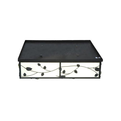 Meyda Tiffany Ivy 8 Light 51" Wide Flush Mount Square Ceiling Fixture - Textured Black Finish - Medium Bulb Base