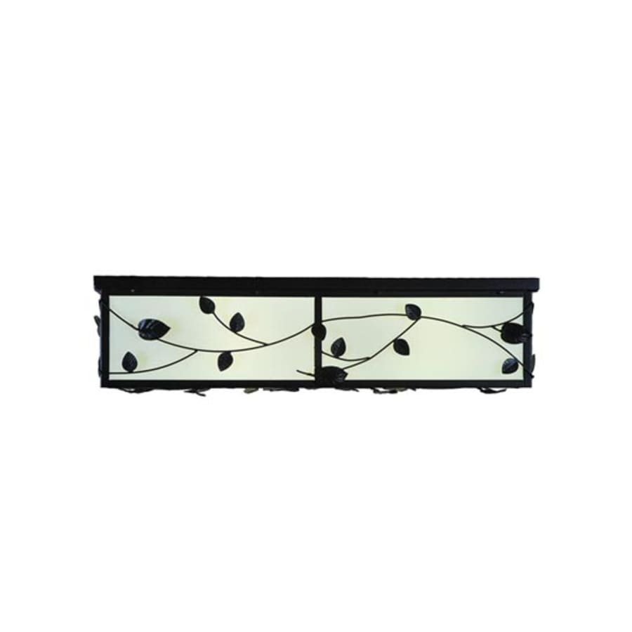 Meyda Tiffany Ivy 8 Light 51" Wide Flush Mount Square Ceiling Fixture - Textured Black Finish - Medium Bulb Base