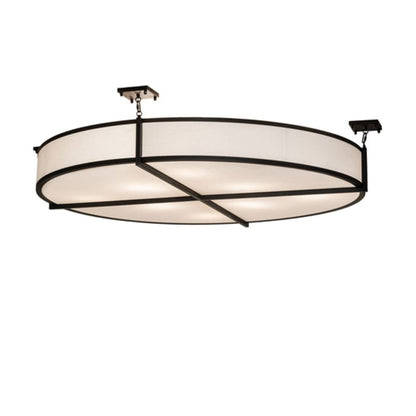 Meyda Tiffany Cilindro Structure 8 Light 60" Wide Semi-Flush Drum Ceiling Fixture