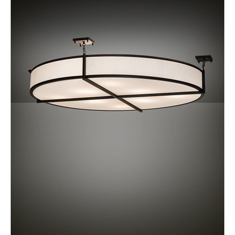 Meyda Tiffany Cilindro Structure 8 Light 60" Wide Semi-Flush Drum Ceiling Fixture