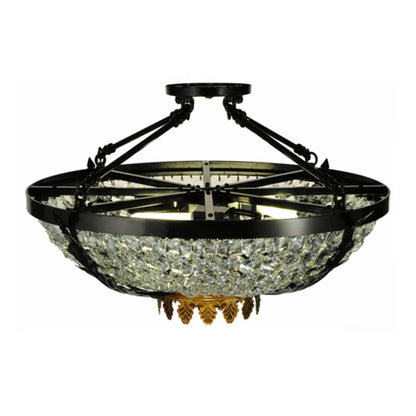 Meyda Tiffany Chrisanne 3 Light 24" Wide Semi-Flush Bowl Ceiling Fixture
