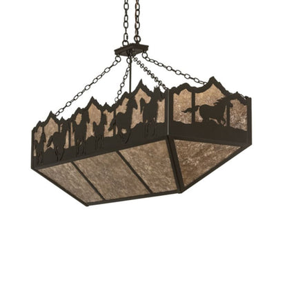 Meyda Tiffany 6 Light 54" Wide Linear Pendant