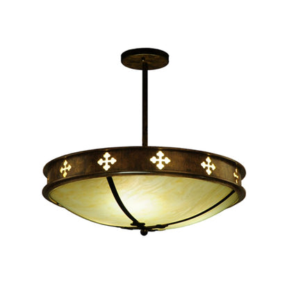 Meyda Tiffany Byzantine 3 Light 20" Wide Semi-Flush Bowl Ceiling Fixture