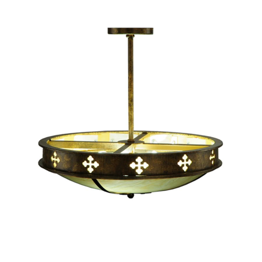 Meyda Tiffany Byzantine 3 Light 20" Wide Semi-Flush Bowl Ceiling Fixture