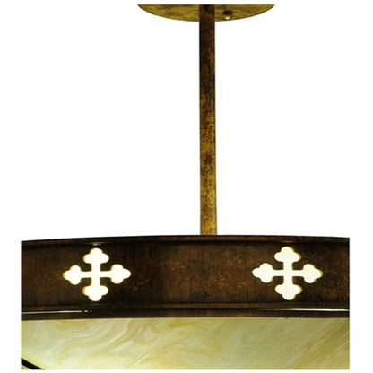 Meyda Tiffany Byzantine 3 Light 20" Wide Semi-Flush Bowl Ceiling Fixture
