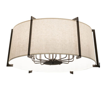 Meyda Tiffany Cilindro Structure 12 Light 40" Wide Semi-Flush Drum Ceiling Fixture