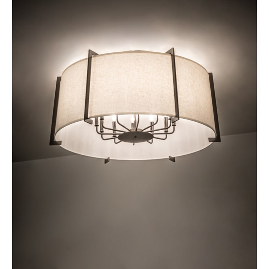 Meyda Tiffany Cilindro Structure 12 Light 40" Wide Semi-Flush Drum Ceiling Fixture