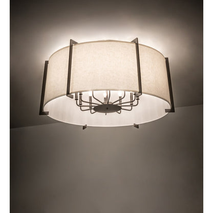 Meyda Tiffany Cilindro Structure 12 Light 40" Wide Semi-Flush Drum Ceiling Fixture