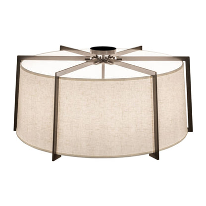 Meyda Tiffany Cilindro Structure 12 Light 40" Wide Semi-Flush Drum Ceiling Fixture