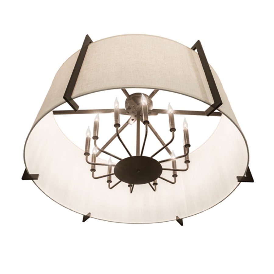 Meyda Tiffany Cilindro Structure 12 Light 40" Wide Semi-Flush Drum Ceiling Fixture