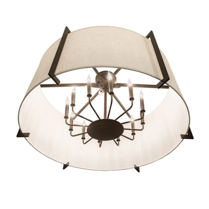 Meyda Tiffany Cilindro Structure 12 Light 40" Wide Semi-Flush Drum Ceiling Fixture