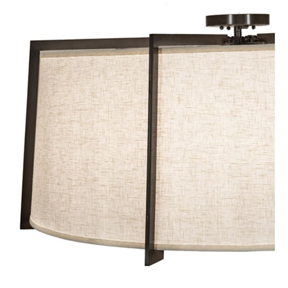 Meyda Tiffany Cilindro Structure 12 Light 40" Wide Semi-Flush Drum Ceiling Fixture