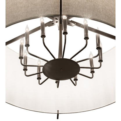 Meyda Tiffany Cilindro Structure 12 Light 40" Wide Semi-Flush Drum Ceiling Fixture