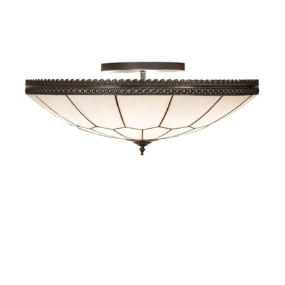 Meyda Tiffany Vincent Honeycomb 6 Light 30" Wide Semi-Flush Bowl Ceiling Fixture
