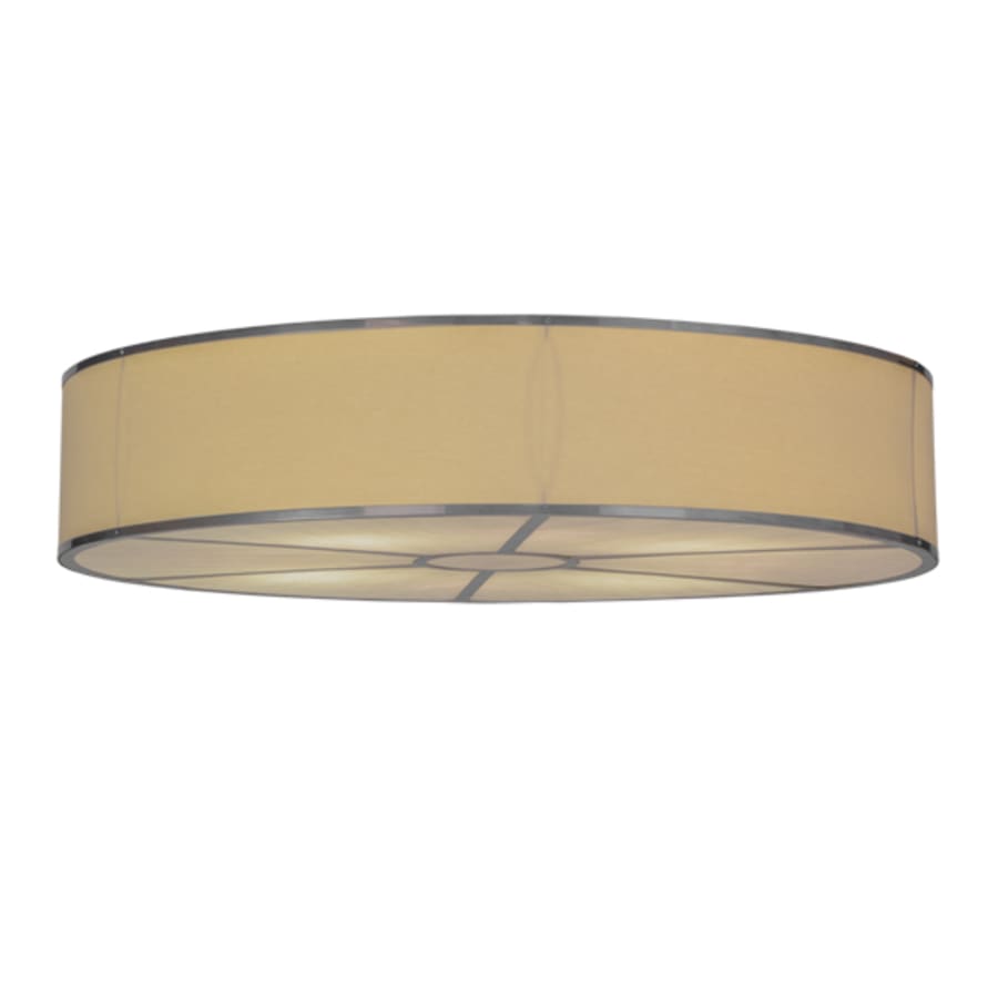 Meyda Tiffany Cilindro 8 Light 48" Wide Semi-Flush Drum Ceiling Fixture with Natural Beige Shade - Nickel Finish