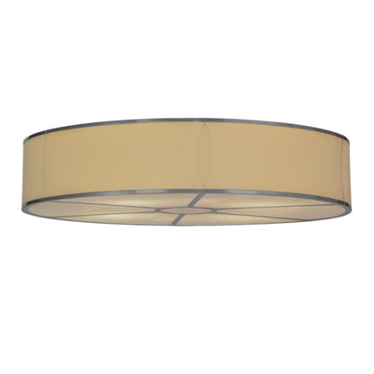 Meyda Tiffany Cilindro 8 Light 48" Wide Semi-Flush Drum Ceiling Fixture with Natural Beige Shade - Nickel Finish