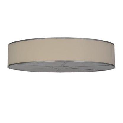 Meyda Tiffany Cilindro 8 Light 48" Wide Semi-Flush Drum Ceiling Fixture with Natural Beige Shade - Nickel Finish