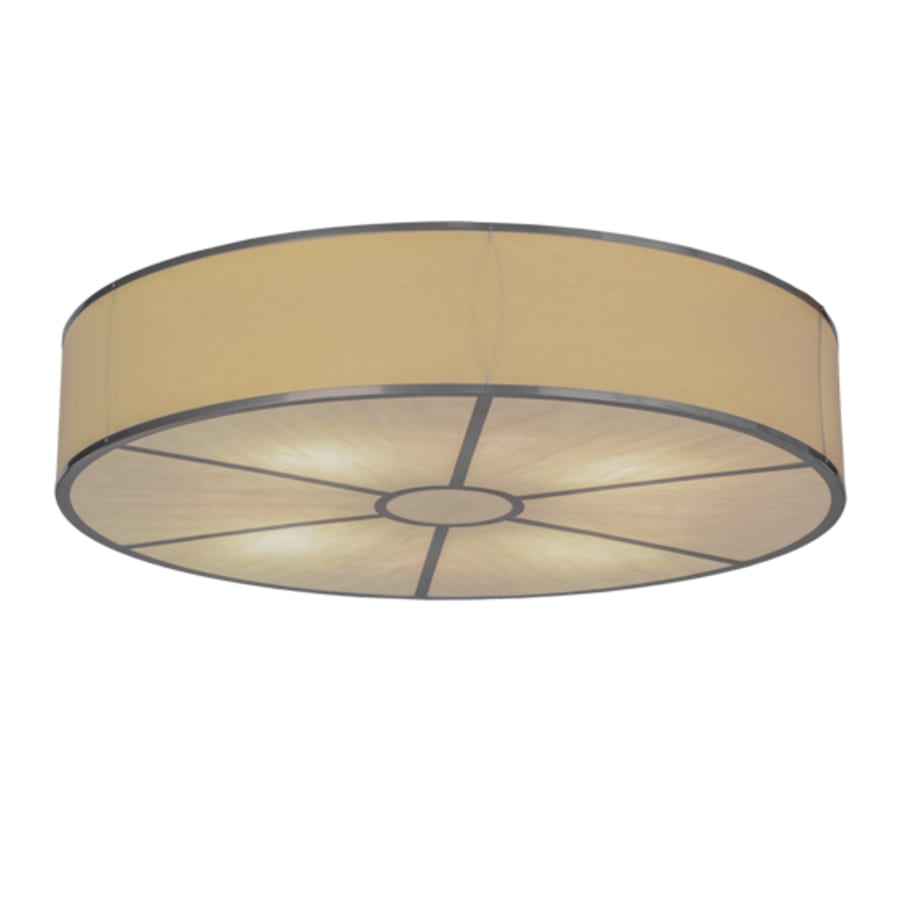 Meyda Tiffany Cilindro 8 Light 48" Wide Semi-Flush Drum Ceiling Fixture with Natural Beige Shade - Nickel Finish