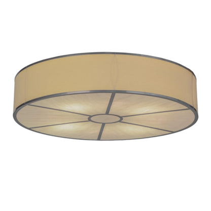 Meyda Tiffany Cilindro 8 Light 48" Wide Semi-Flush Drum Ceiling Fixture with Natural Beige Shade - Nickel Finish