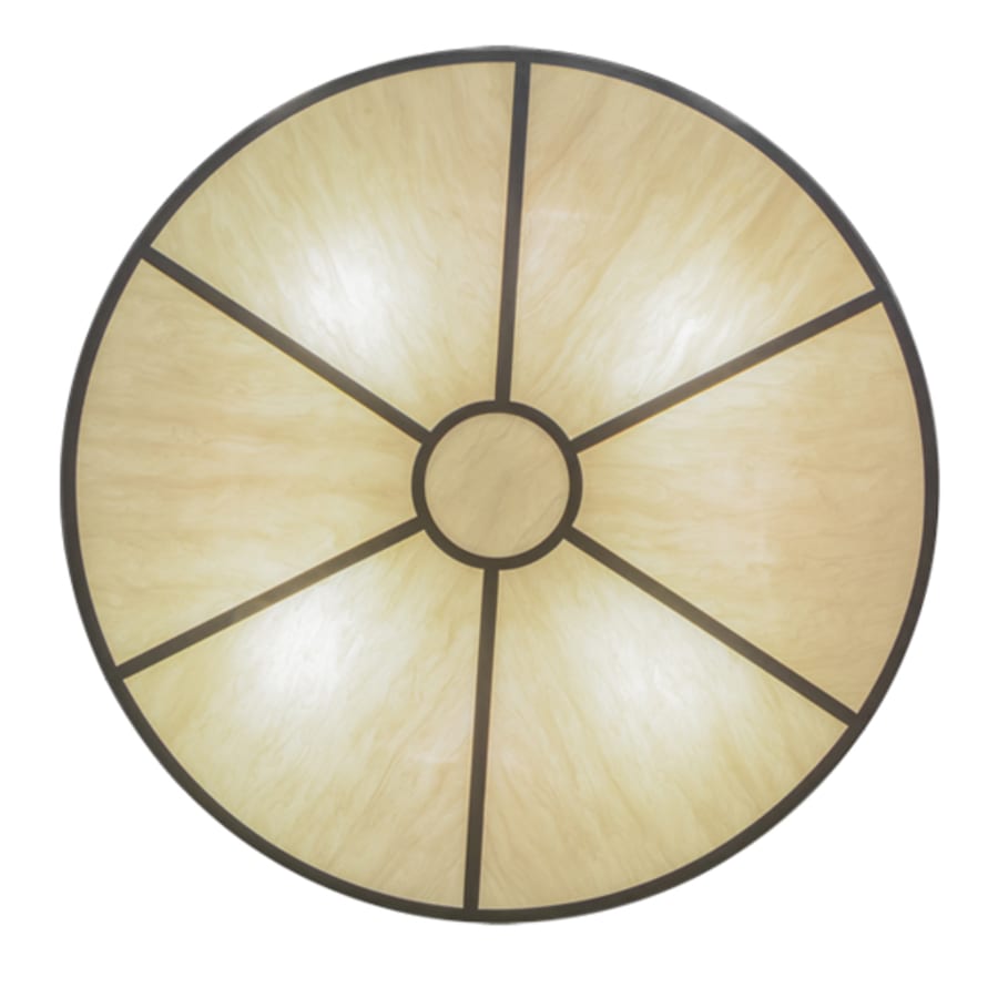 Meyda Tiffany Cilindro 8 Light 48" Wide Semi-Flush Drum Ceiling Fixture with Natural Beige Shade - Nickel Finish